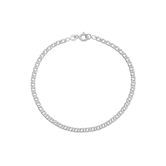 Ankelkæde Runde Led Sterling Sølv 23 + 4 cm