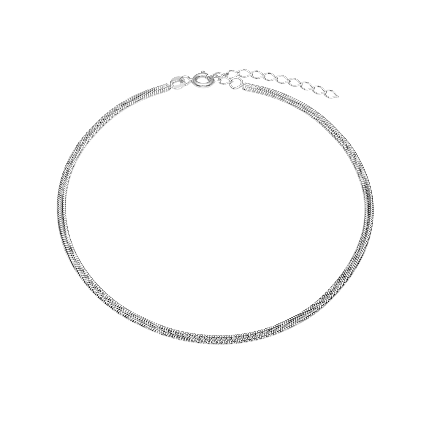 Ankelkæde Snake Sterling Sølv 23 + 4 cm
