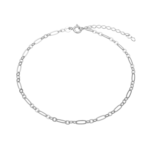 Ankelkæde Trace Figaro Sterling Sølv 23 + 4 cm