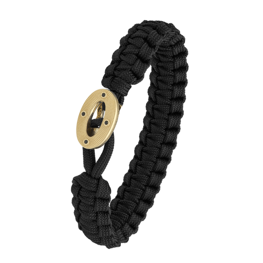 From Soldier To Soldier Armbånd Sort med Maritim Forgyldt Sterling Sølv Lås