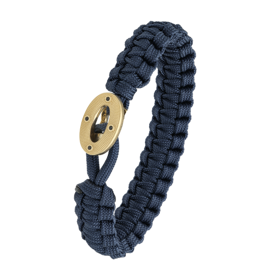 From Soldier To Soldier Armbånd Blå med Forgyldt Sterling Sølv Maritim Lås