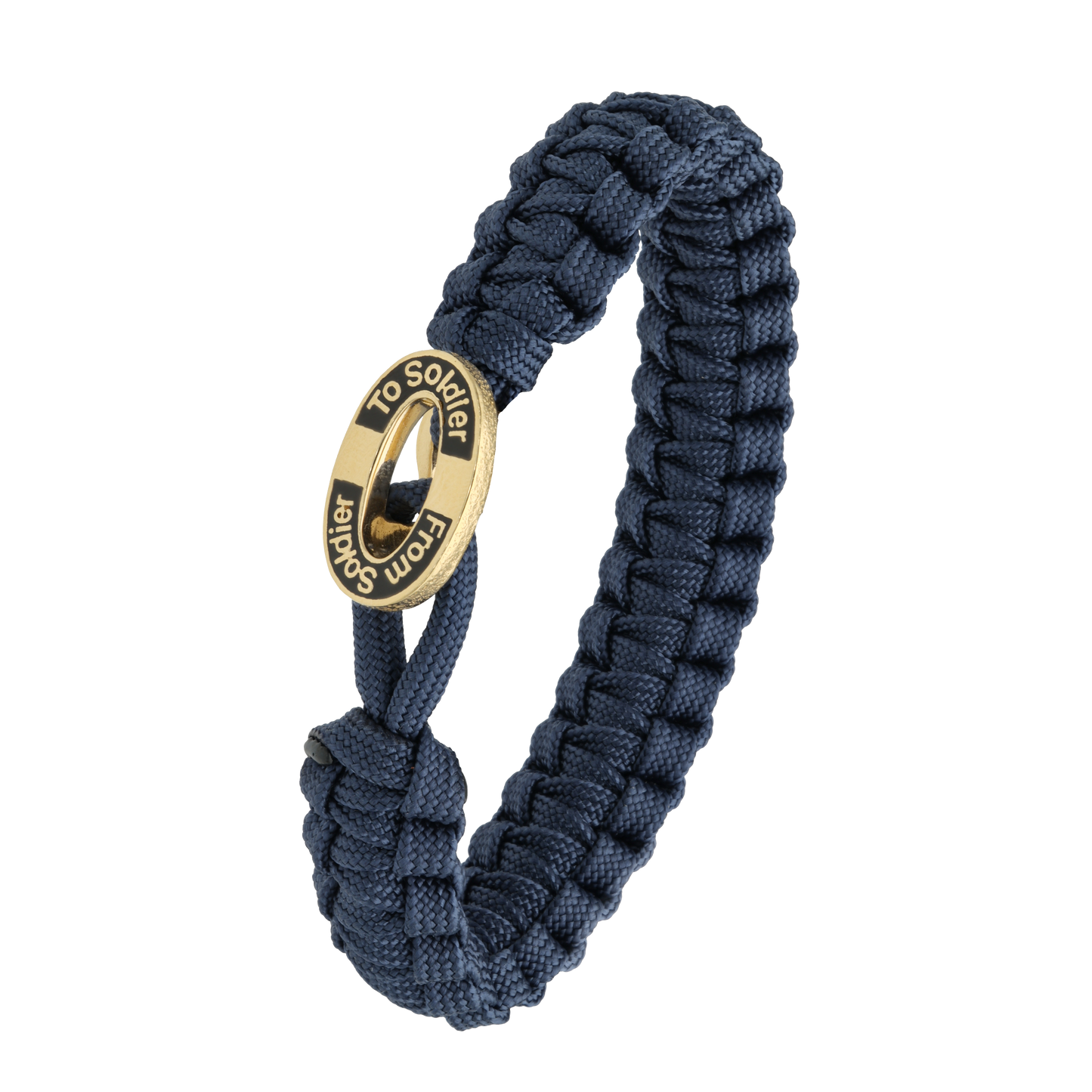 From Soldier To Soldier Armbånd Blå med Forgyldt Sterling Sølv Sort Emalje Lås