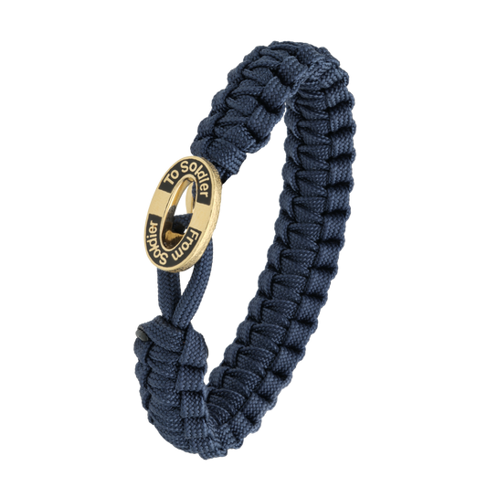 From Soldier To Soldier Armbånd Blå med Forgyldt Sterling Sølv Sort Emalje Lås