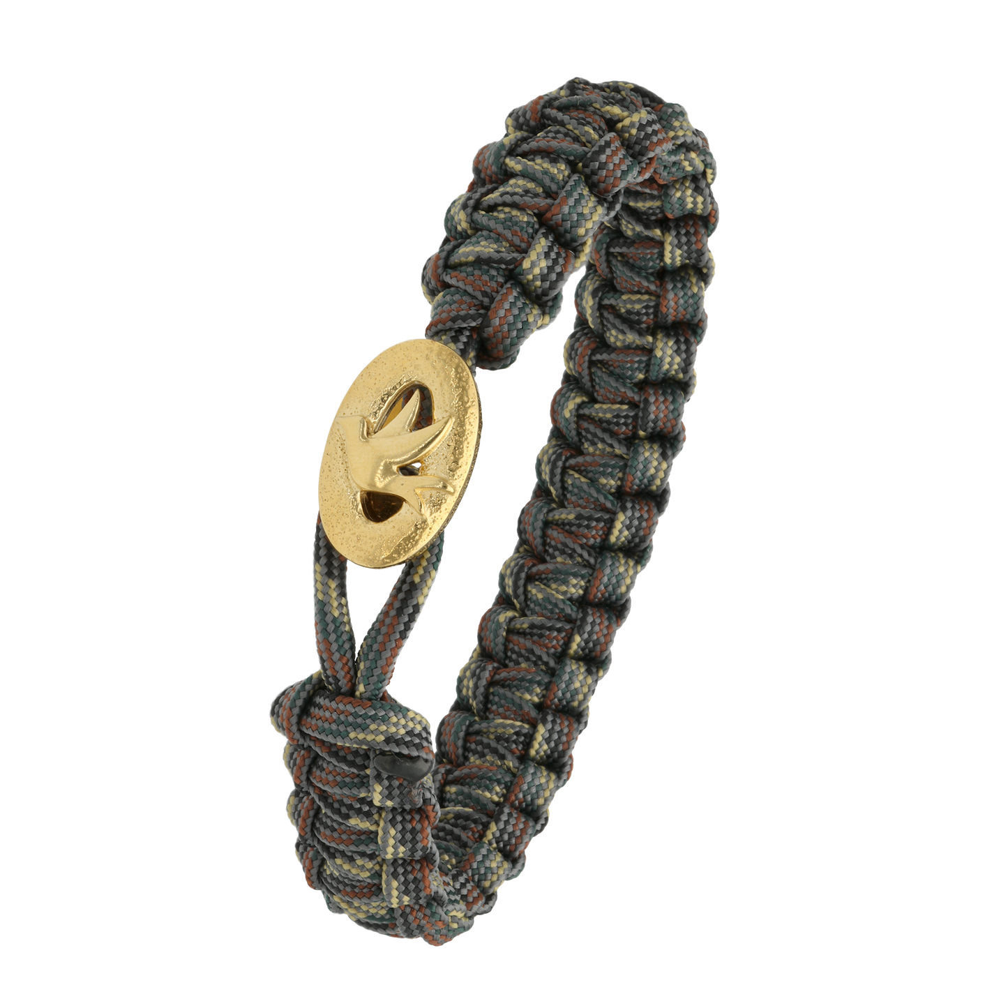 From Soldier To Soldier Armbånd Camouflage med Forgyldt Sterling Sølv Fredsdue Lås