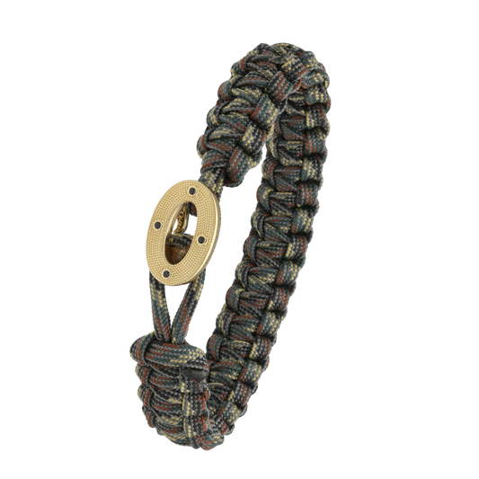 From Soldier To Soldier Armbånd Camouflage med Forgyldt Sterling Sølv Maritim Lås