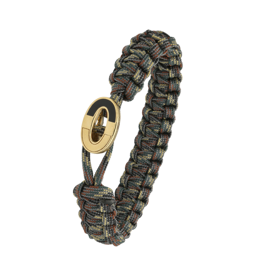 From Soldier To Soldier Armbånd Camouflage med Forgyldt Sterling Sølv Dark Bright Lås