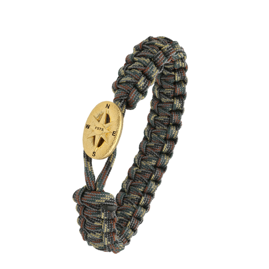 From Soldier To Soldier Armbånd Camouflage med Forgyldt Sterling Sølv Kompas Lås