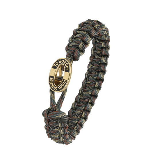 From Soldier To Soldier Armbånd Camouflage med Forgyldt Sterling Sølv Sort Emalje Lås