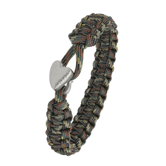 From Soldier To Soldier Armbånd Camouflage med Sterling Sølv Hjerte Lås