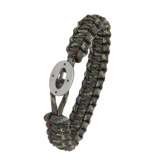 From Soldier To Soldier Armbånd Camouflage med Sterling Sølv Maritim Lås