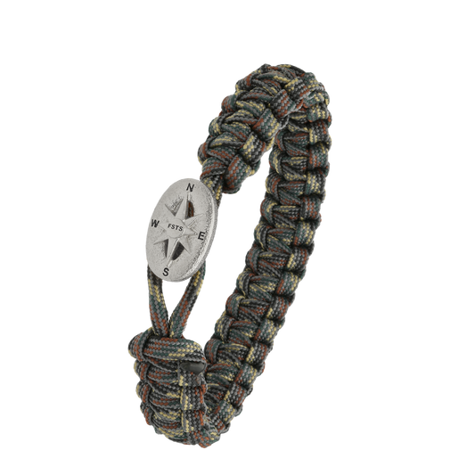 From Soldier To Soldier Armbånd Camouflage med Sterling Sølv Kompas Lås