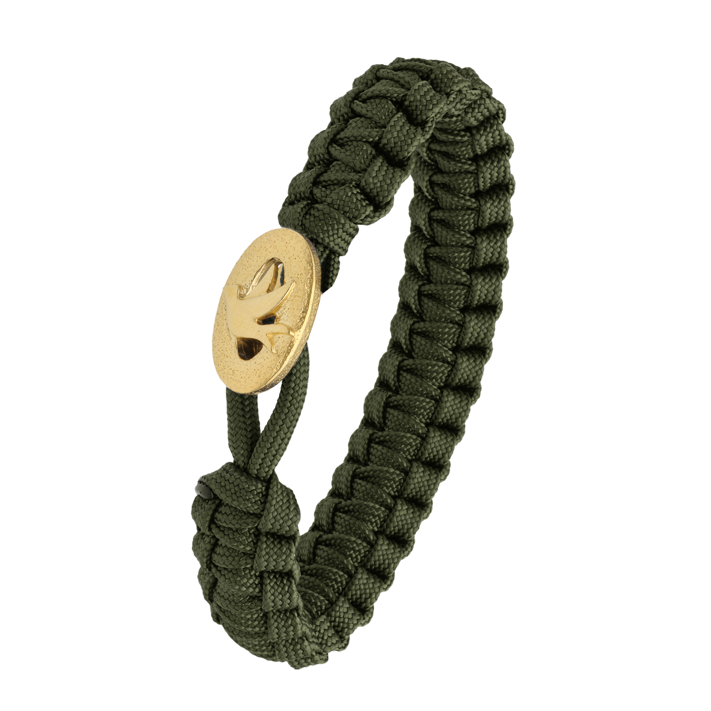 From Soldier To Soldier Armbånd Grøn med Forgyldt Sterling Sølv Fredsdue Lås