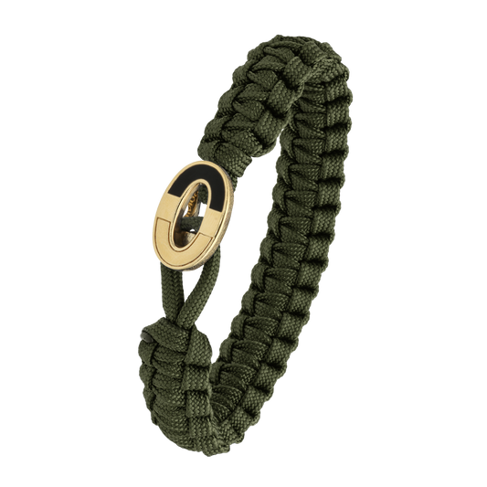 From Soldier To Soldier Armbånd Grøn med Forgyldt Sterling Sølv Dark Bright Lås
