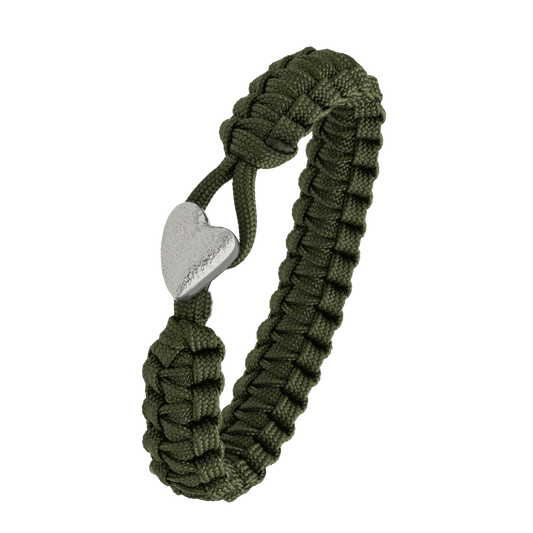 From Soldier To Soldier Armbånd Grøn med Sterling Sølv Hjerte Lås