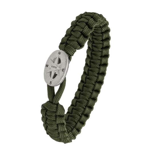 From Soldier To Soldier Armbånd Grøn med Sterling Sølv Kompas Lås