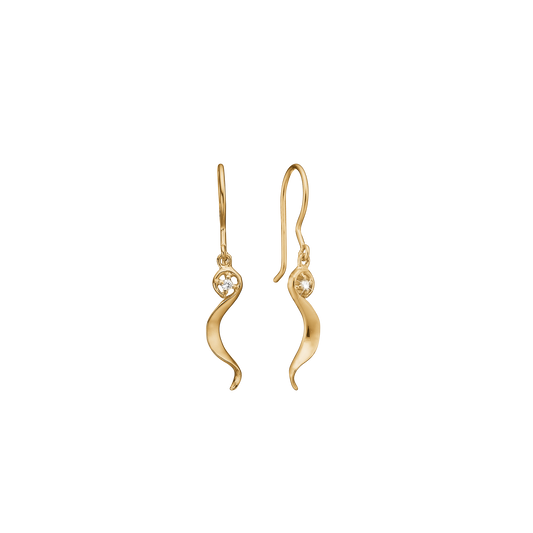Ørehænger med 2 Cubic Zirkonia 8 Karat Guld