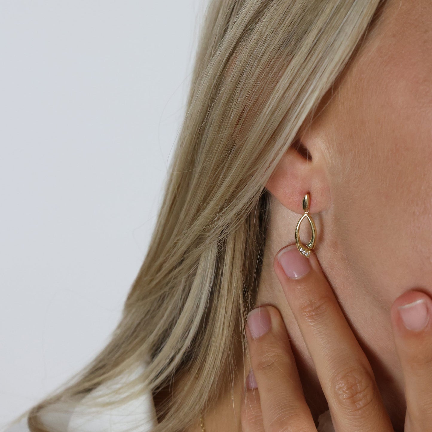 Øreringe Oval 8 Karat Guld