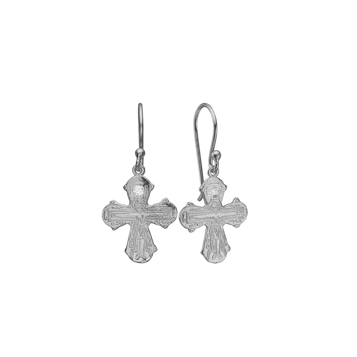 Øreringe Dagmar Kors Labgrown Diamant Sterling Sølv 16 x 14 mm