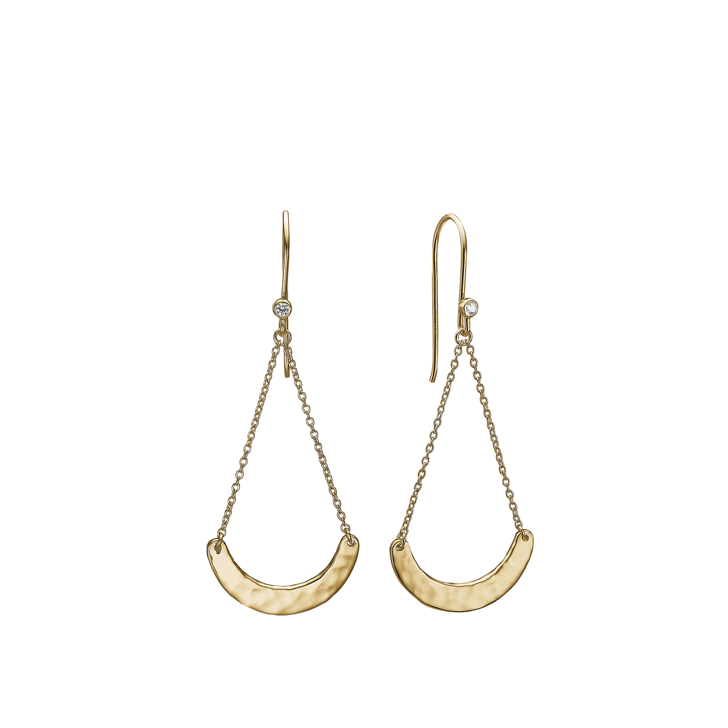 Ørehænger Halvcirkel Cubic Zirkonia Forgyldt Sterling Sølv