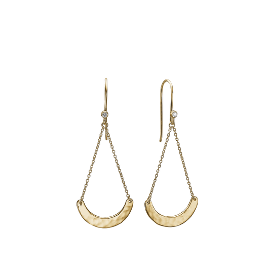 Ørehænger Halvcirkel Cubic Zirkonia Forgyldt Sterling Sølv