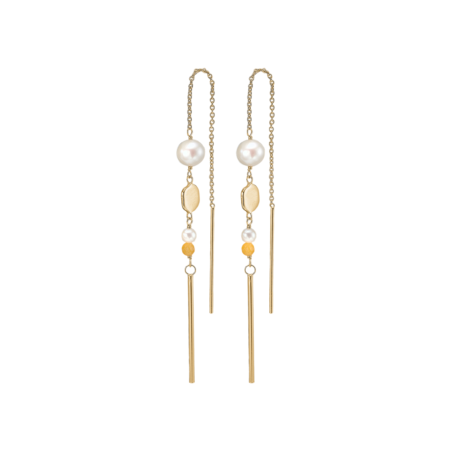 Øreringe Color Your Life Pearl/Peach Forgyldt Sterling Sølv