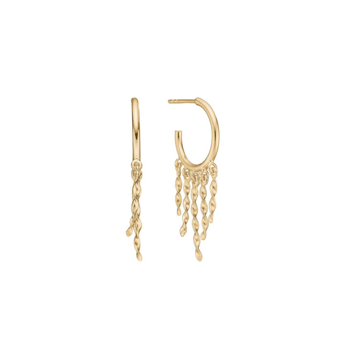 Øreringe Wind Chime Forgyldt Sterling Sølv