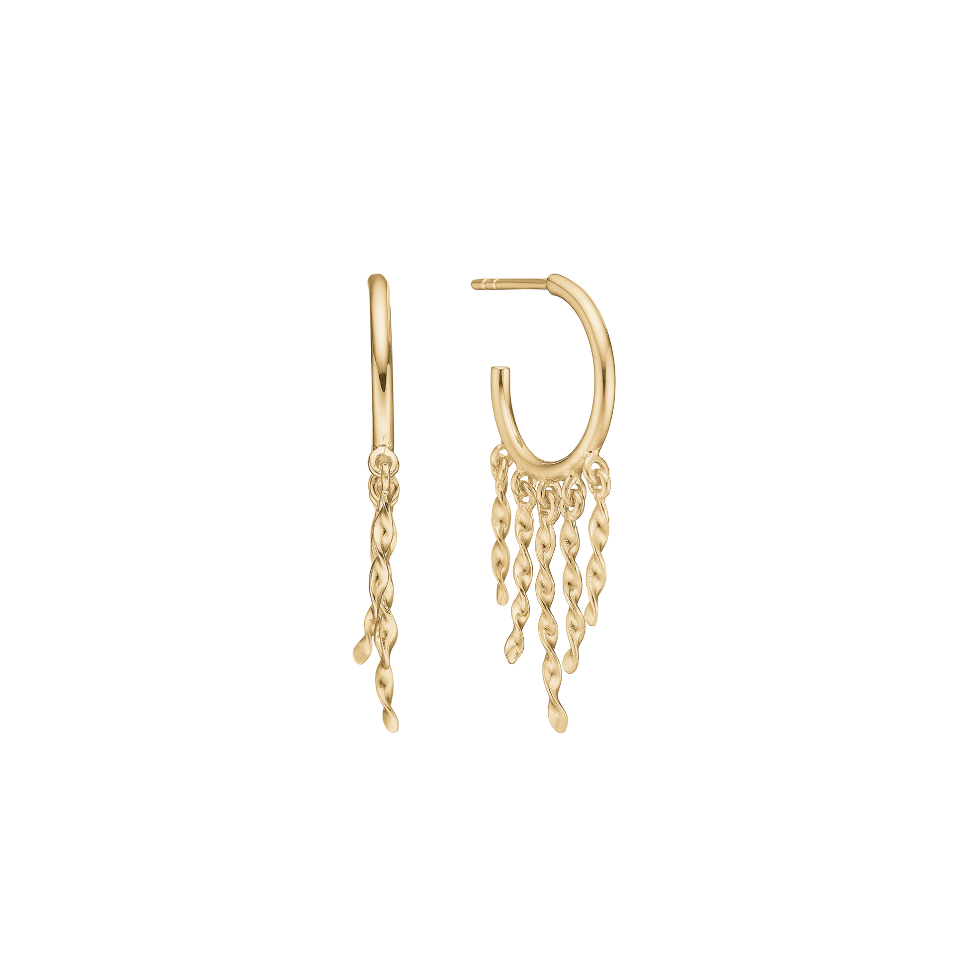Øreringe Wind Chime Forgyldt Sterling Sølv