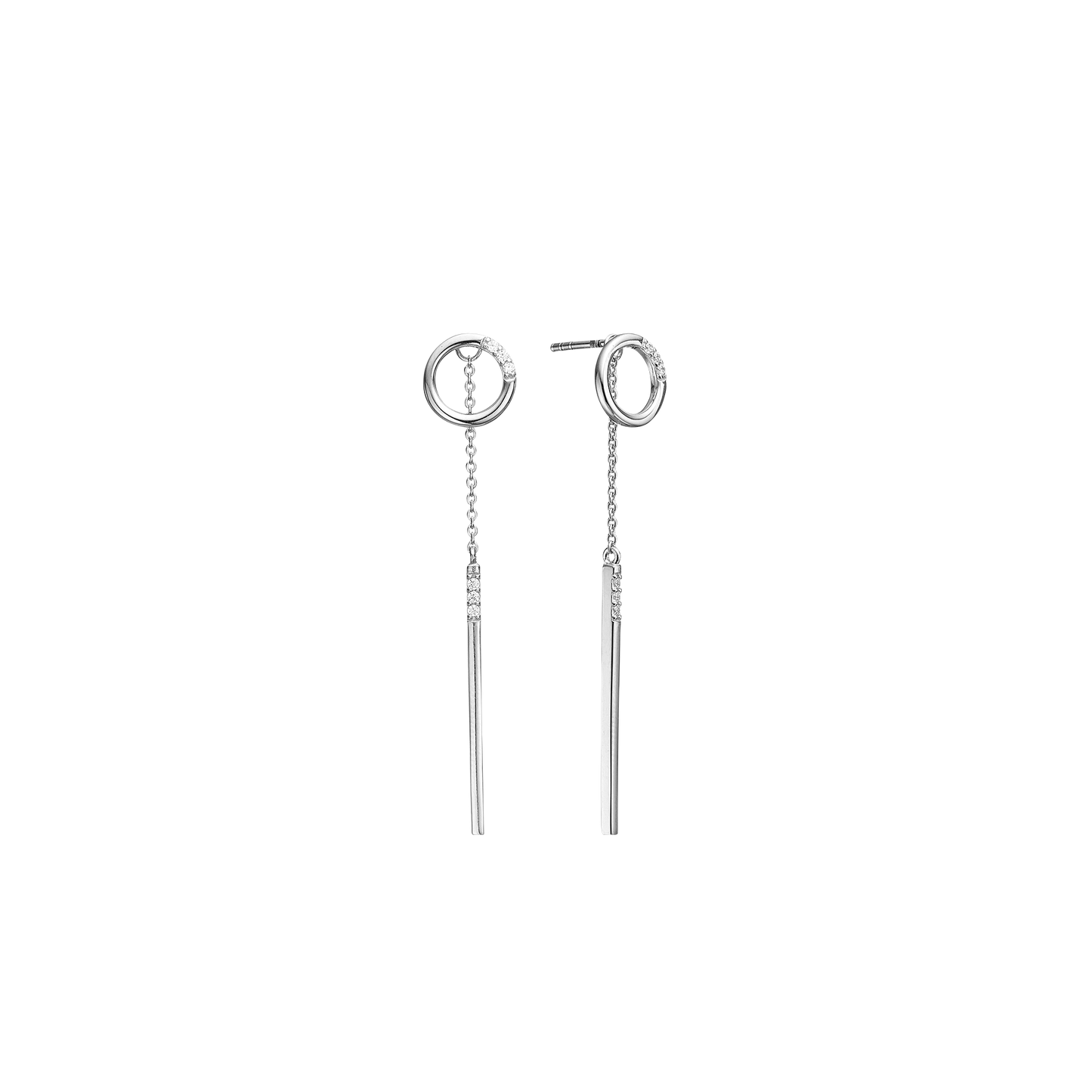 Ørehænger med Kæde  Cubic Zirkonia Sterling Sølv
