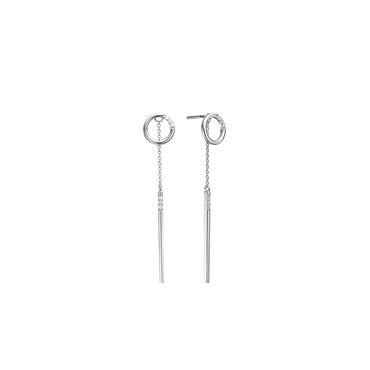 Ørehænger med Kæde  Cubic Zirkonia Sterling Sølv