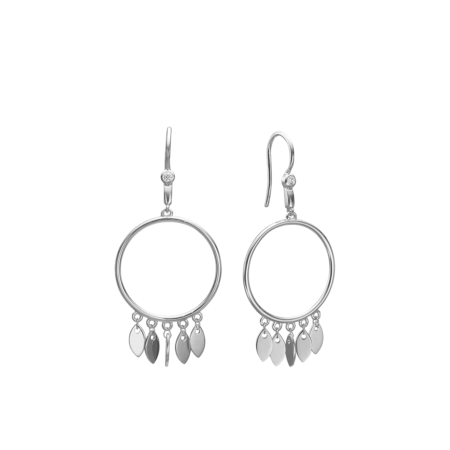 Ørehænger Dancing Leafs Cubic Zirkonia Sterling Sølv