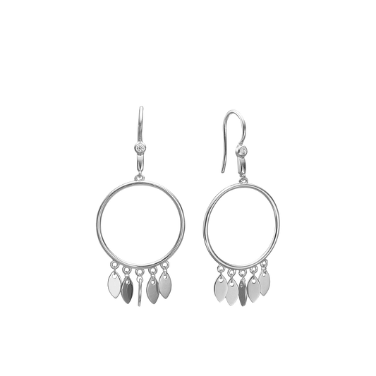 Ørehænger Dancing Leafs Cubic Zirkonia Sterling Sølv