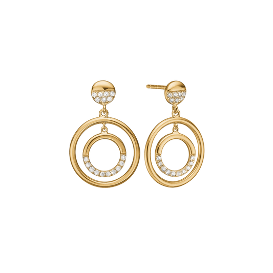 Ørehænger Cirkler Cubic Zirkonia Forgyldt Sterling Sølv