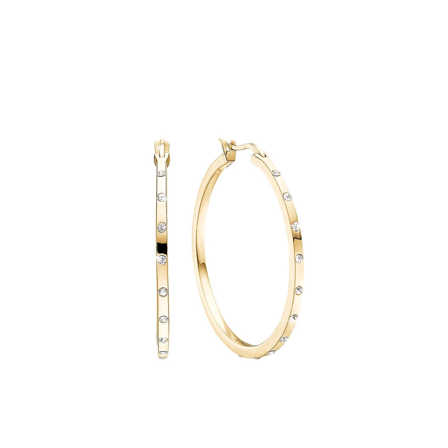 Creoler Cubic Zirkonia Forgyldt Sterling Sølv Ø 34 mm