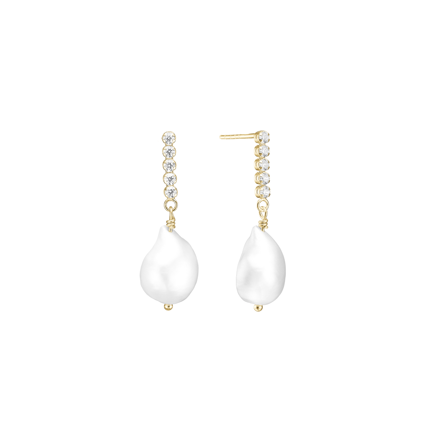 Ørehænger Sparkling Pearls Forgyldt Sterling Sølv