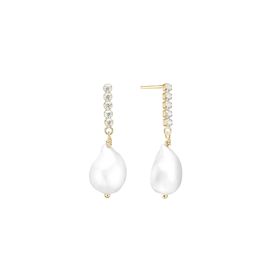 Ørehænger Sparkling Pearls Forgyldt Sterling Sølv