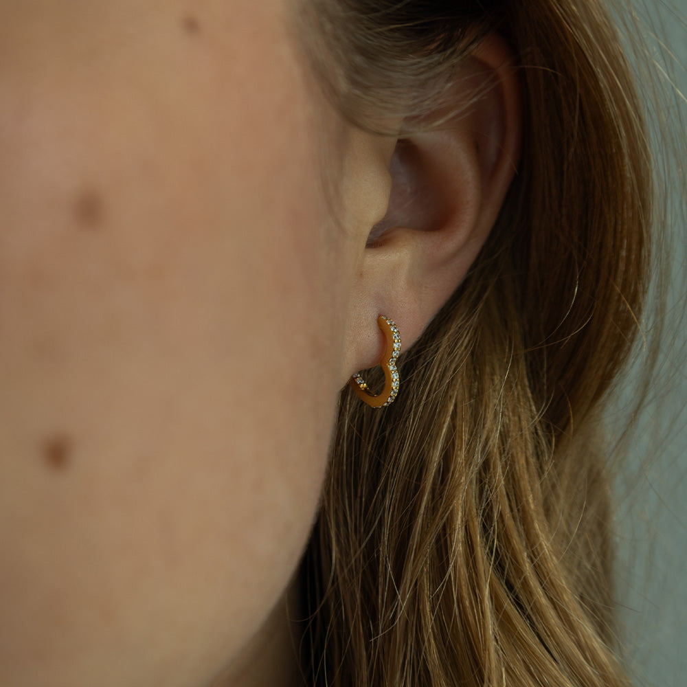 Creoler Heart Forgyldt Sterling Sølv