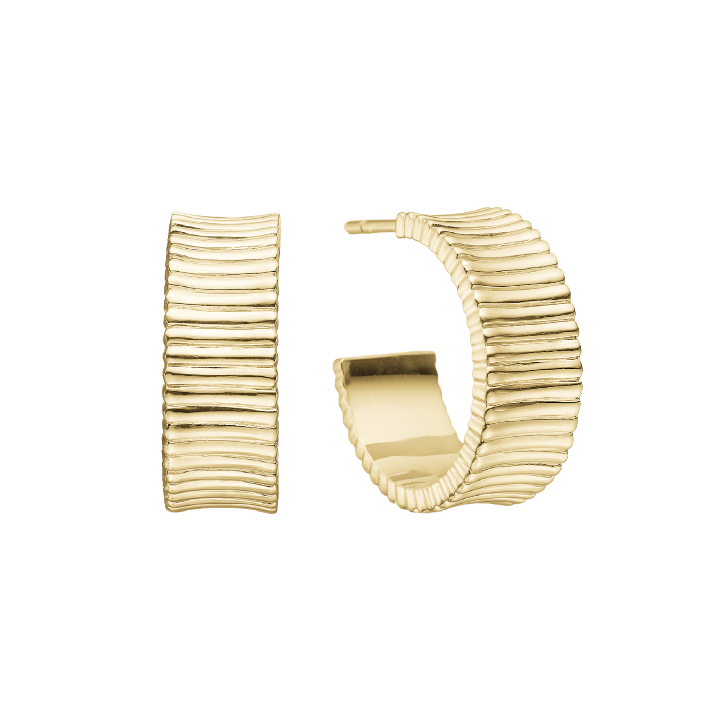 Creoler Halvcreol Riller Forgyldt Sterling Sølv Ø 18 mm