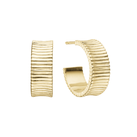 Creoler Halvcreol Riller Forgyldt Sterling Sølv Ø 18 mm