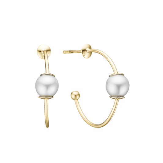 Creoler Halvcreol med  Ferskvandsperle Forgyldt Sterling Sølv 23 mm