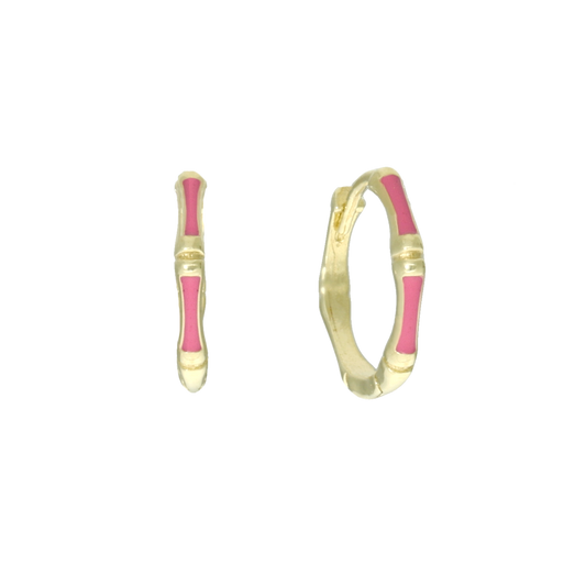 Creoler Pink Bambus Forgyldt Sterling Sølv