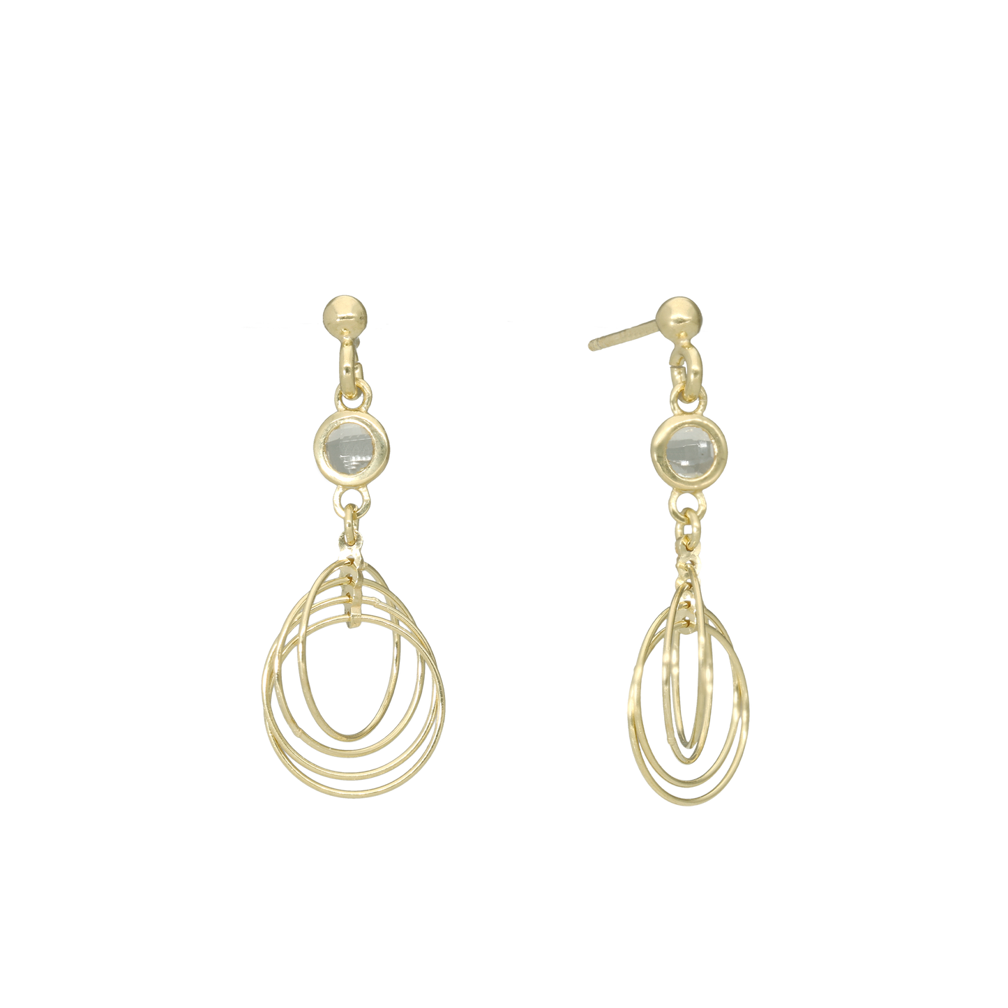 Ørehænger Tornado Cubic Zirkonia Forgyldt Sterling Sølv