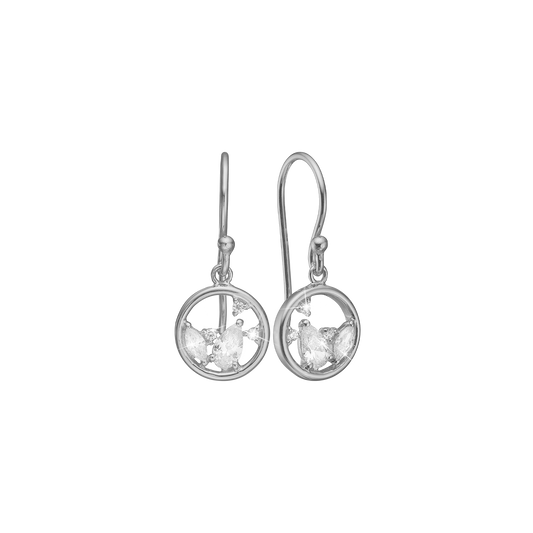 Ørehænger Cirkel med 10 Cubic Zirkonia Sterling Sølv
