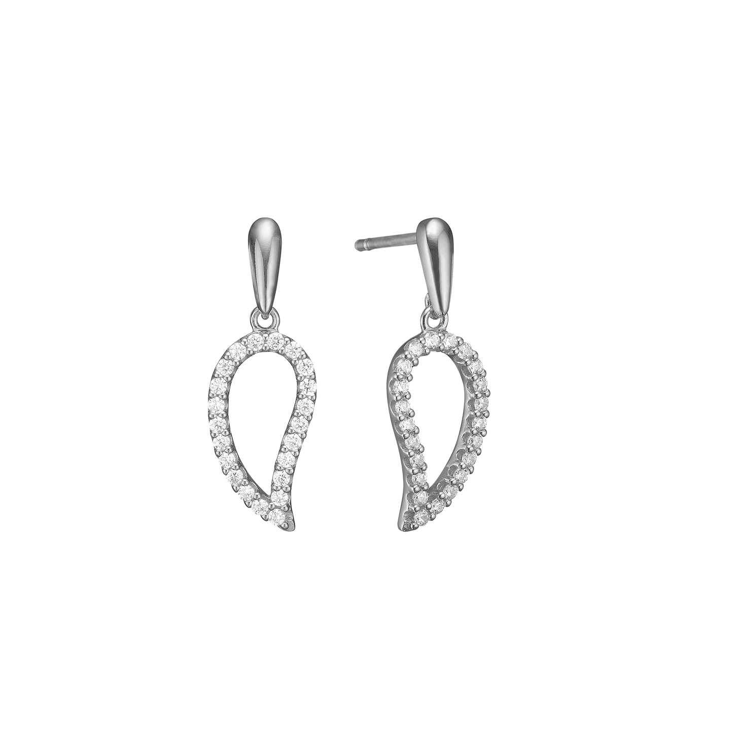 Ørehænger Blad Cubic Zirkonia Sterling Sølv