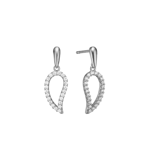 Ørehænger Blad Cubic Zirkonia Sterling Sølv