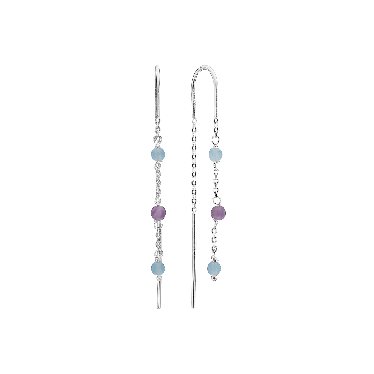 Ørehænger Amethyst / Blå Quartz Sterling Sølv