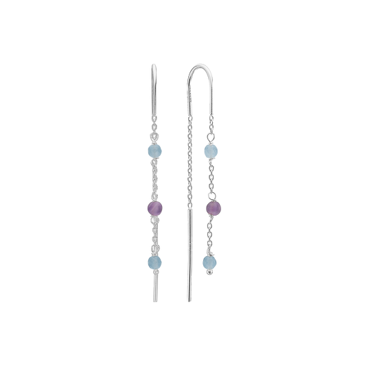 Ørehænger Amethyst / Blå Quartz Sterling Sølv