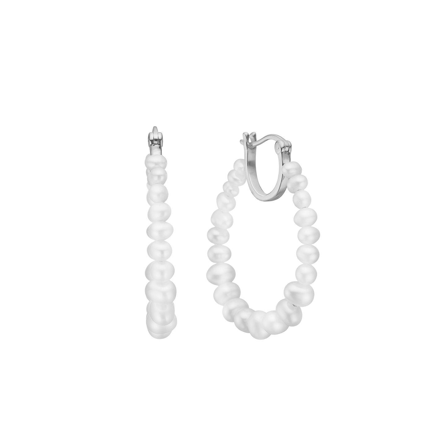 Creoler Pearl Hoop Sterling Silver