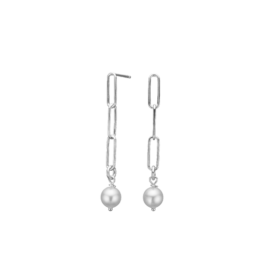 Ørehænger Led med  Perler Sterling Silver