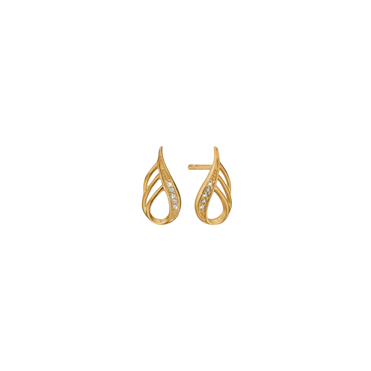 Ørestikker 14 Karat Guld Med 10 Cubic Zirkonia