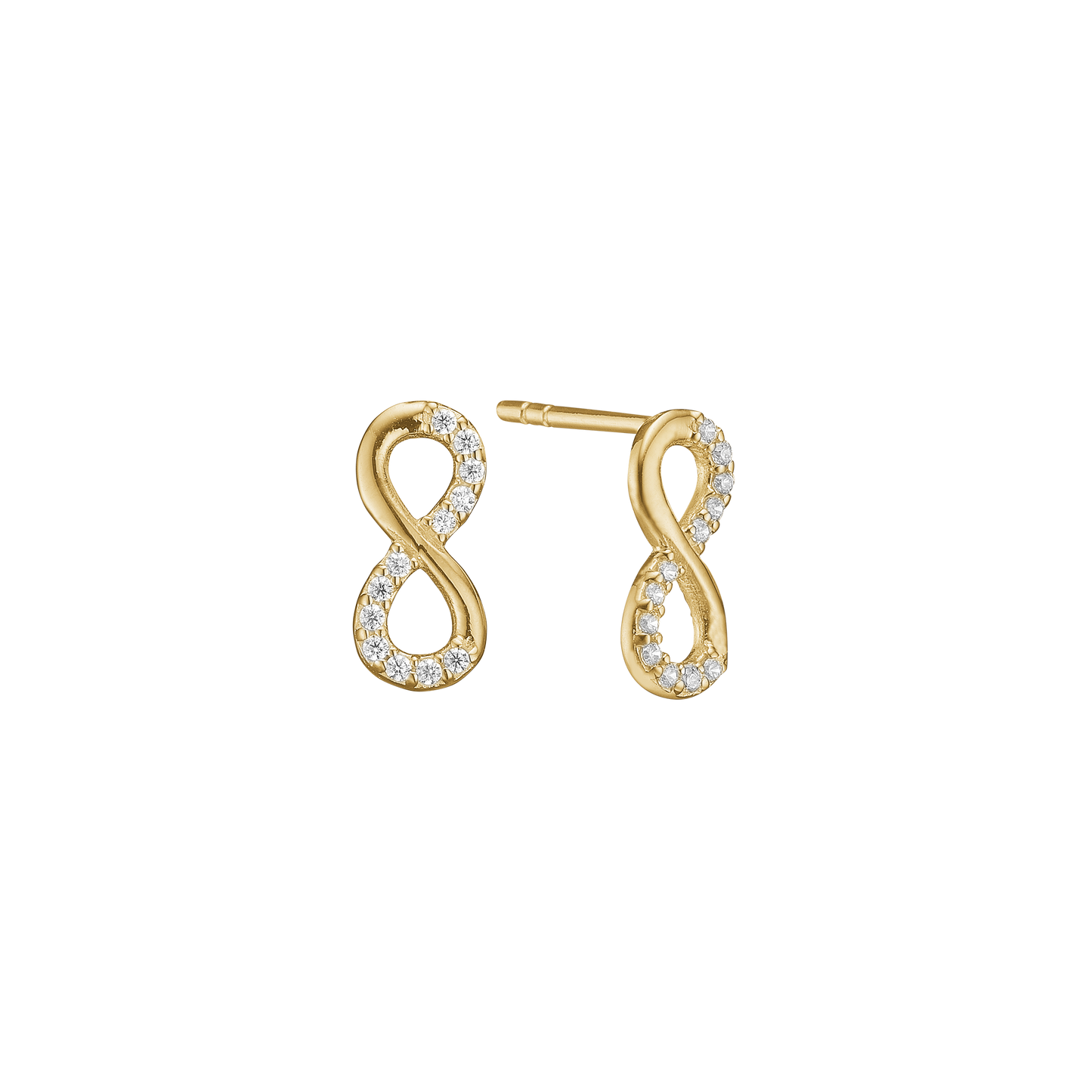 Ørestikker Evighed med Cubic Zirkonia 8 Karat Guld